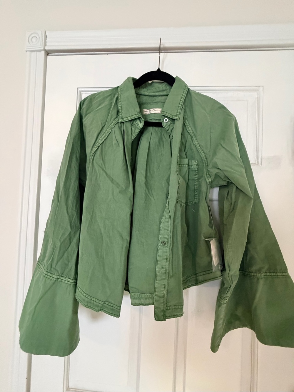 We The Free Green Utility Button Up